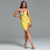 Strapless Mini Rhinestone Bandage Dress